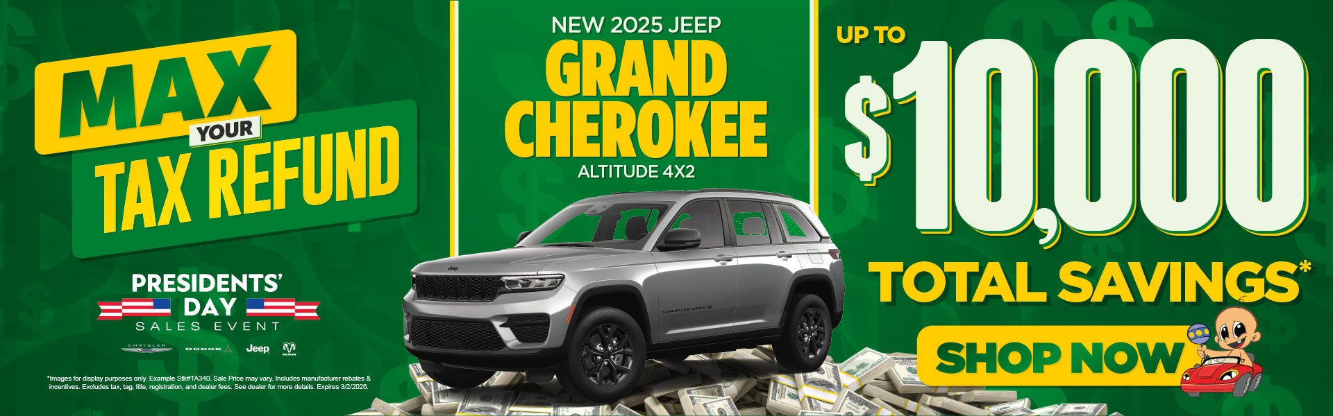 NEW 2025 GRAND CHEROKEE L ALTITUDE 4X2	UP TO $10,000 TOTAL S