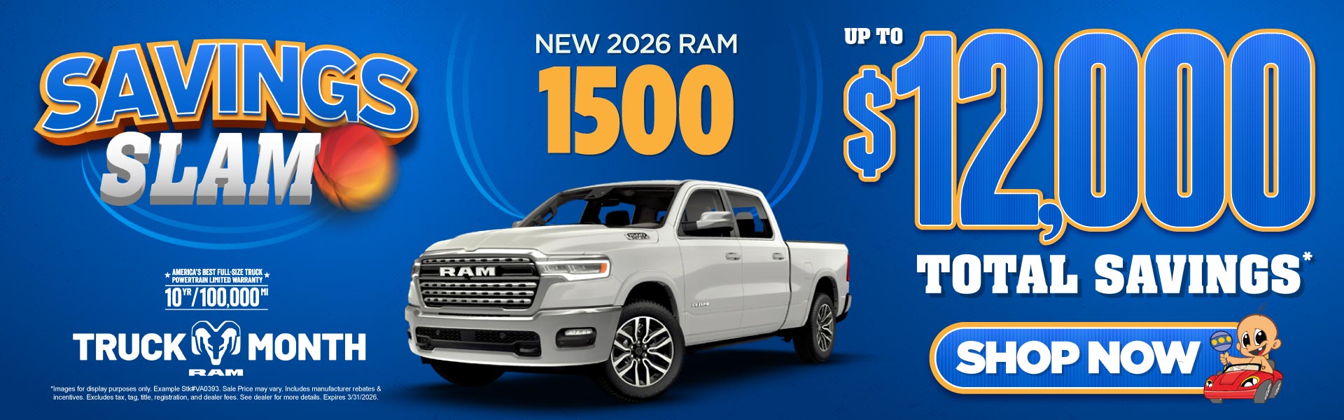 NEW 2026 RAM 1500 	UP TO $12,000 TOTAL SAVINGS*