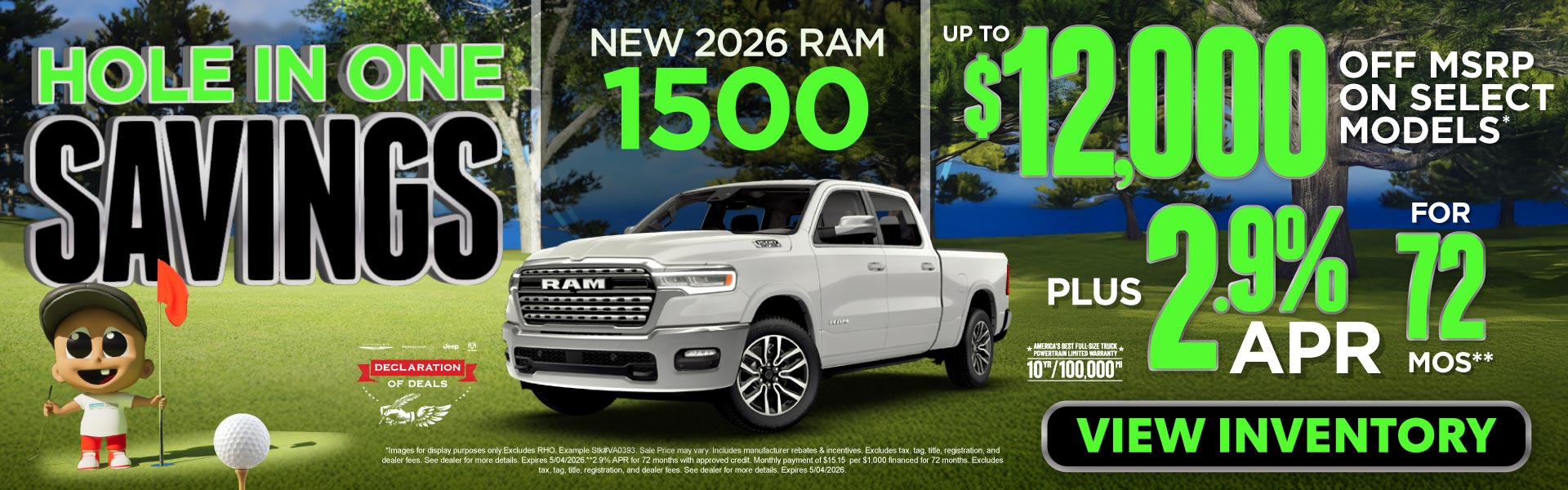 NEW 2026 RAM 1500 	UP TO $12,000 OFF MSRP ON SELECT MODELS* 