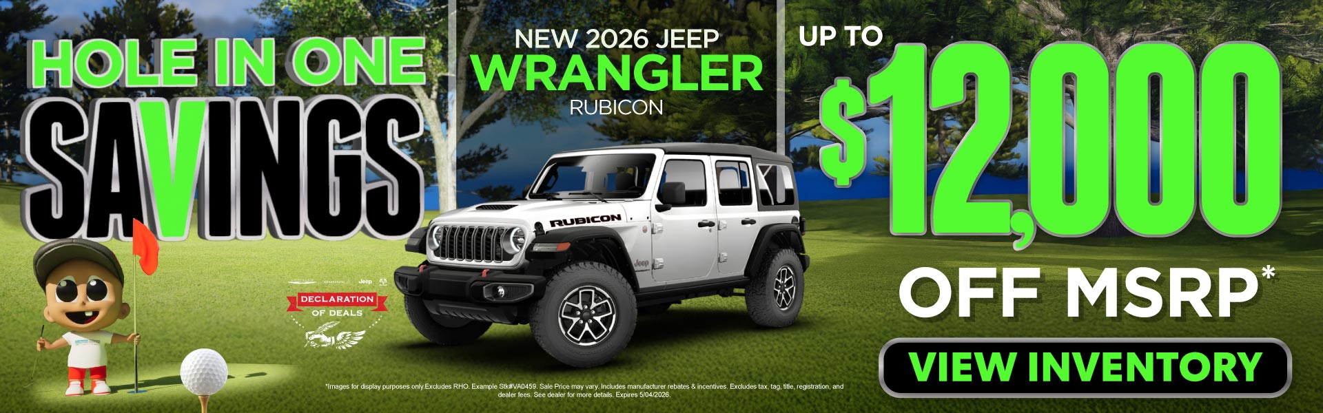 NEW 2026 JEEP WRANGLER RUBICON	UP TO $12,000 OFF MSRP*