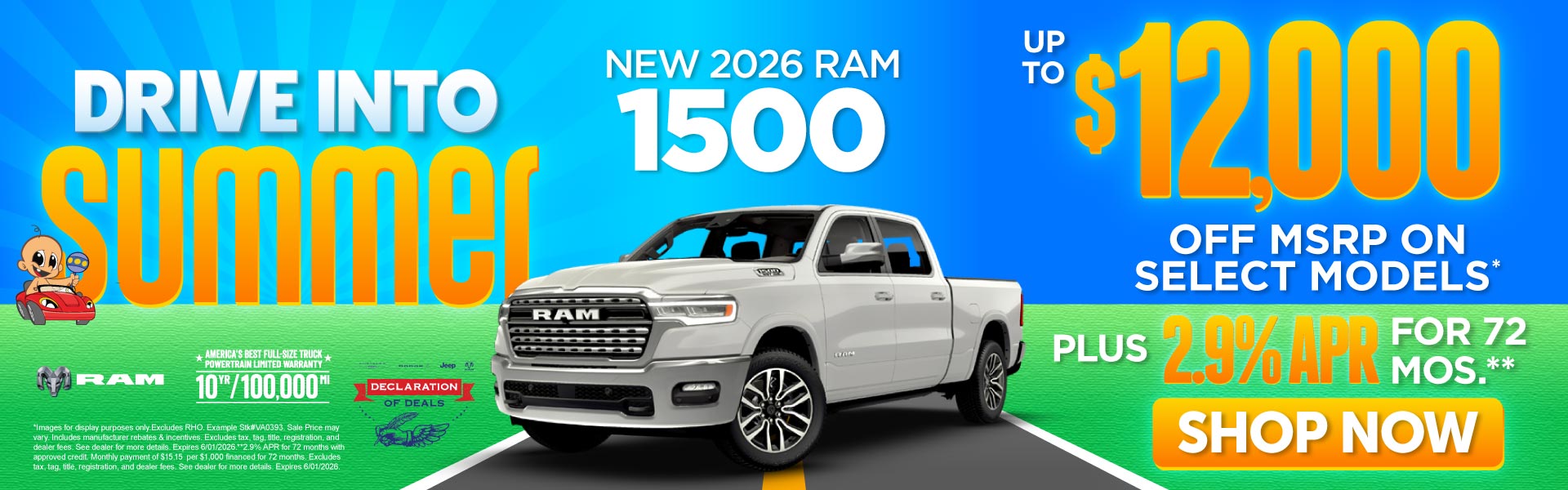 NEW 2026 RAM 1500 	UP TO $12,000 OFF MSRP ON SELECT MODELS* 
