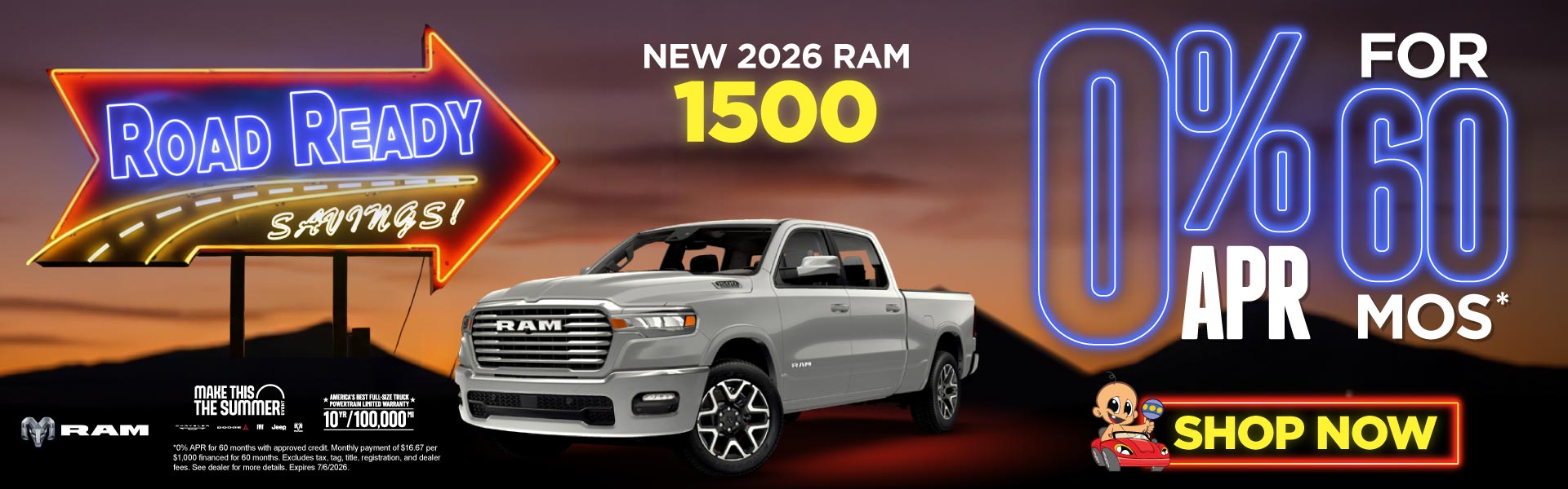 NEW 2026 RAM 1500	0% APR / 60 MO*