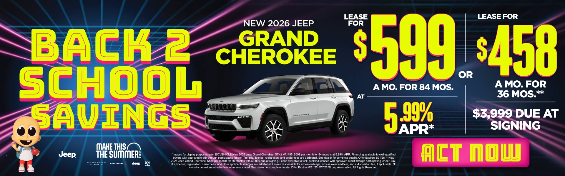 NEW 2026 GRAND CHEROKEE 	"$599 A MONTH FOR 84 MONTHS AT 5.99