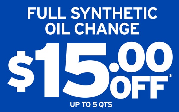 Full Synthetic Oil Change $15.00 Off*